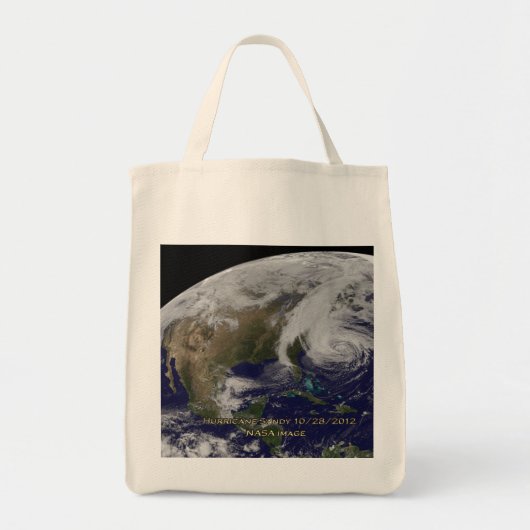 Satelliet-Uitzicht van orkaan Sandy Tote Bag (Voorkant)