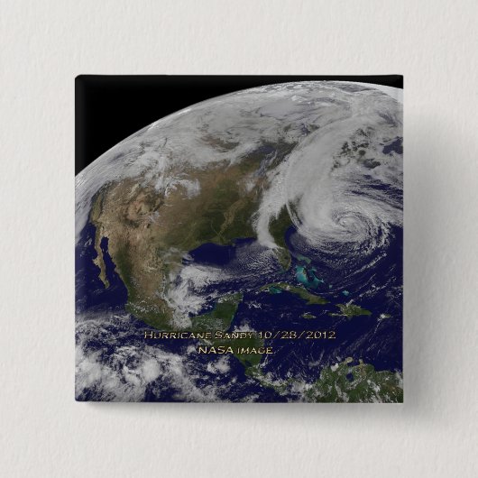 Satelliet-Uitzicht van orkaan Sandy Vierkante Button 5,1 Cm (Voorkant)
