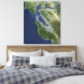 Satelliet-uitzicht van San Francisco, Californië Canvas Afdruk (Insitu (Slaapkamer))