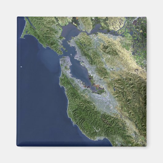 Satelliet-uitzicht van San Francisco, Californië Magneet (Voorkant)