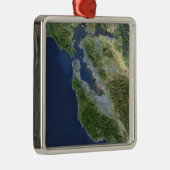 Satelliet-uitzicht van San Francisco, Californië Metalen Ornament (Rechts)