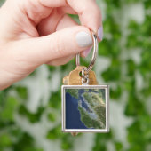 Satelliet-uitzicht van San Francisco, Californië Sleutelhanger (Hand)