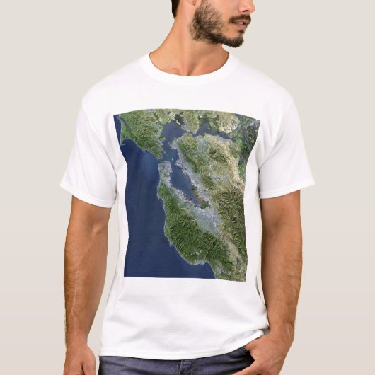 Satelliet-uitzicht van San Francisco, Californië T-shirt (Voorkant)