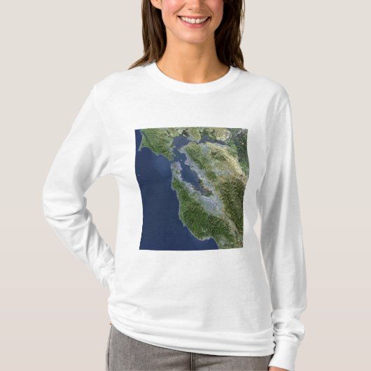 Satelliet-uitzicht van San Francisco, Californië T-shirt (Voorkant)