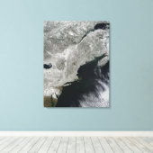 Satelliet-uitzicht van sneeuw canvas afdruk (Insitu (Houten vloer))