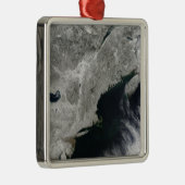 Satelliet-uitzicht van sneeuw metalen ornament (Rechts)