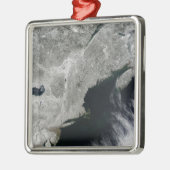 Satelliet-uitzicht van sneeuw metalen ornament (Links)