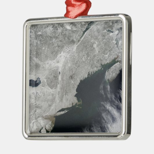 Satelliet-uitzicht van sneeuw metalen ornament (Links)