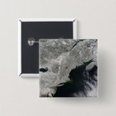 Satelliet-uitzicht van sneeuw vierkante button 5,1 cm (Voorkant /achterkant)