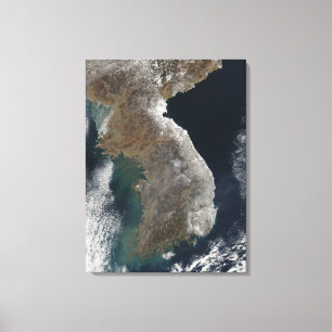 Satelliet-uitzicht van sneeuwval canvas afdruk