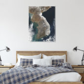 Satelliet-uitzicht van sneeuwval canvas afdruk (Insitu (Slaapkamer))