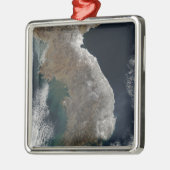 Satelliet-uitzicht van sneeuwval metalen ornament (Links)