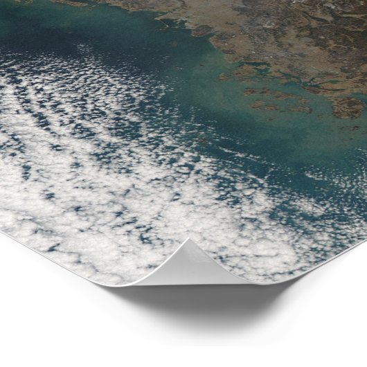 Satelliet-uitzicht van sneeuwval poster (Hoek)