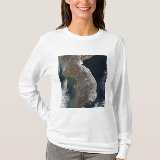 Satelliet-uitzicht van sneeuwval t-shirt (Voorkant)