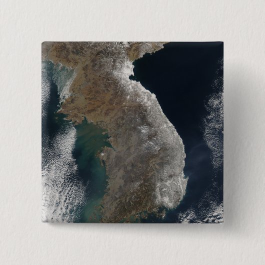 Satelliet-uitzicht van sneeuwval vierkante button 5,1 cm (Voorkant)