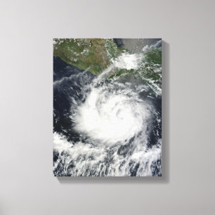 Satelliet uitzicht van Tropisch Storm Darby Canvas Afdruk