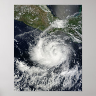 Satelliet uitzicht van Tropisch Storm Darby Poster