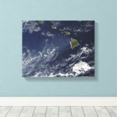 Satelliet-uitzicht van vulkanische mist canvas afdruk (Insitu (Houten vloer))