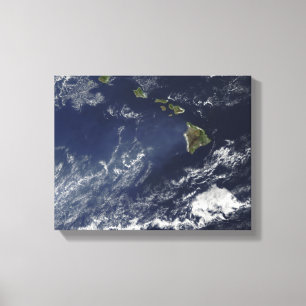 Satelliet-uitzicht van vulkanische mist canvas afdruk