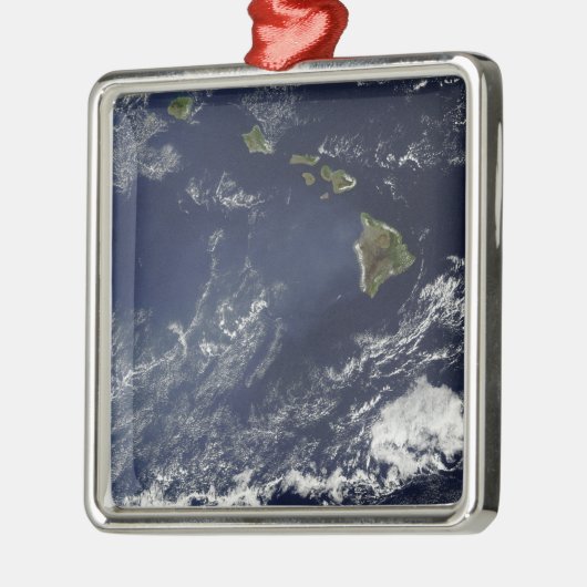 Satelliet-uitzicht van vulkanische mist metalen ornament (Links)