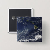 Satelliet-uitzicht van vulkanische mist vierkante button 5,1 cm (Voorkant /achterkant)