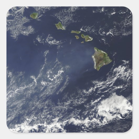 Satelliet-uitzicht van vulkanische mist vierkante sticker (Voorkant)