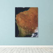 Satelliet-uitzicht van Western Australië Canvas Afdruk (Insitu (Houten vloer))