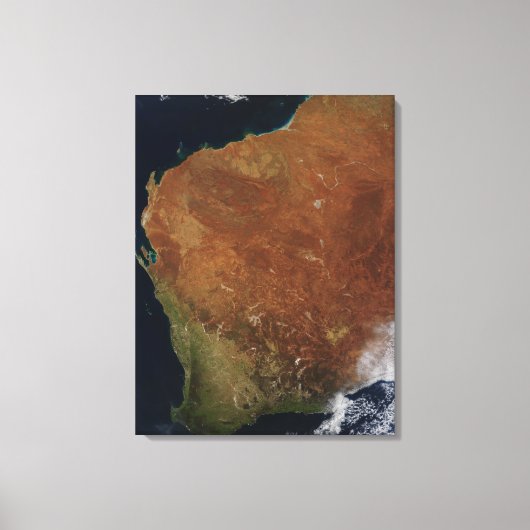 Satelliet-uitzicht van Western Australië Canvas Afdruk (Voorkant)