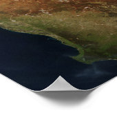 Satelliet-uitzicht van Western Australië Poster (Hoek)