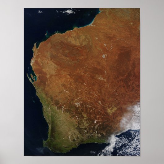 Satelliet-uitzicht van Western Australië Poster (Voorkant)