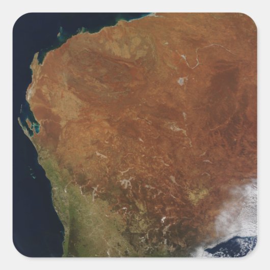 Satelliet-uitzicht van Western Australië Vierkante Sticker (Voorkant)