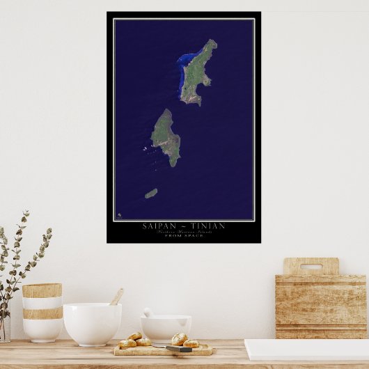 Satelliet van de Noordelijke Marianen van Saipan-T Poster (Keuken)