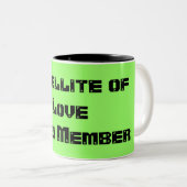 Satelliet van het lid van de Liefde Crew Tweekleurige Koffiemok (Voorkant rechts)