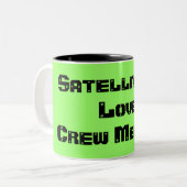 Satelliet van het lid van de Liefde Crew Tweekleurige Koffiemok (Voorkant links)