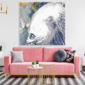 Satellietafbeelding van een tyfoon canvas afdruk (Insitu (Woonkamer))