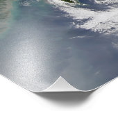 Satellietafbeelding van een tyfoon foto afdruk (Hoek)