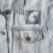 Satellietafbeelding van een tyfoon vierkante button 5,1 cm (In situ)