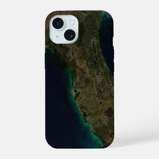 Satellietbeeld van Florida. iPhone 15 Case (Achterkant)