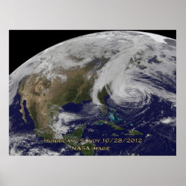 Satellietbeeld van orkaan Sandy 60x40 poster