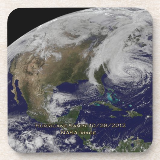 Satellietbeeld van orkaan Sandy Drankjes Onderzetter (Voorkant)