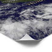 Satellietbeeld van orkaan Sandy Perfect Poster (Hoek)