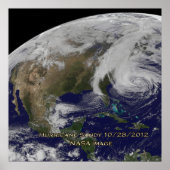 Satellietbeeld van orkaan Sandy Poster (Voorkant)