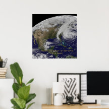 Satellietbeeld van orkaan Sandy
