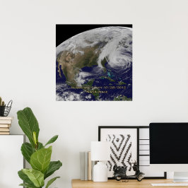 Satellietbeeld van orkaan Sandy Poster