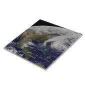 Satellietbeeld van orkaan Sandy Tegeltje (Zijkant)