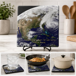 Satellietbeeld van orkaan Sandy Tegeltje