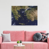 Satellietcentrum uitzicht van Griekenland en Turki Canvas Afdruk (Insitu (Woonkamer))