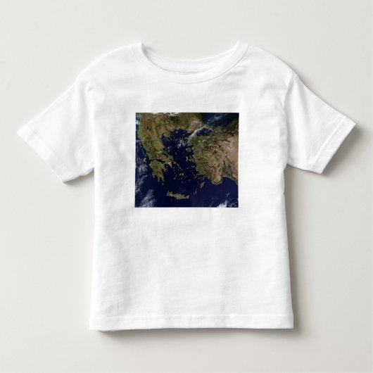 Satellietcentrum uitzicht van Griekenland en Turki Kinder Shirts (Voorkant)