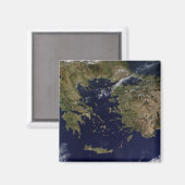 Satellietcentrum uitzicht van Griekenland en Turki Magneet (Voorkant / Achterkant)