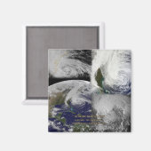 Satellietcollage Uitzicht van orkaan Sandy Magneet (Voorkant / Achterkant)